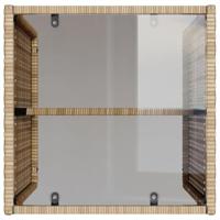 4-delige Loungeset met kussens poly rattan beige - thumbnail