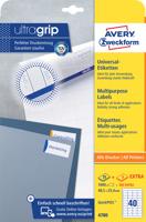 Avery-Zweckform 4780 Universele etiketten 48.5 x 25.4 mm Papier Wit 1200 stuk(s) Permanent hechtend Inkjet, Laser (zwart/wit), Laser (kleur), Kopiëren - thumbnail