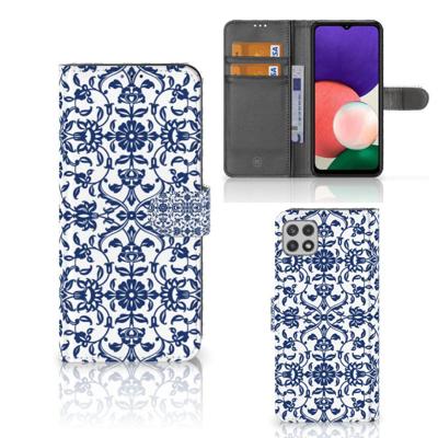 Samsung Galaxy A22 5G Hoesje Flower Blue Samsung Galaxy A22 5G Hoesje Flower Blue