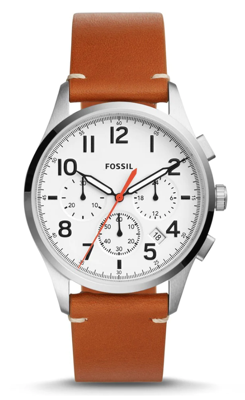 Horlogeband Fossil FS5360 Leder Bruin 22mm