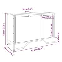 Wastafelkast 91x35x60 cm bewerkt hout zwart - thumbnail