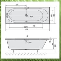 Ligbad Polysan Astra Inbouw 165x75x48 cm Wit Polysan - thumbnail