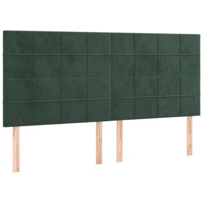 Boxspring met matras fluweel donkergroen 160x200 cm - thumbnail