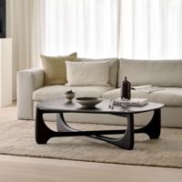 Ethnicraft Organische Salontafel 'PI' Gevernist Mahoniehout, 134 x 97cm, kleur Donkerbruin - thumbnail