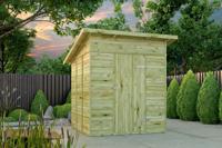 Tuindeco Olaf berging 200x200 cm 16 mm vuren groen geïmpregneerd- Lessenaarsdak- Hout- Tuindeco - thumbnail