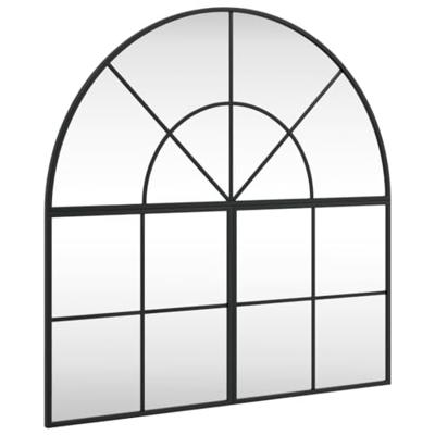 VidaXL Wandspiegel boog 80x80 cm ijzer zwart