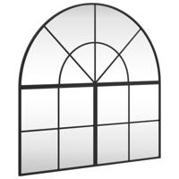 VidaXL Wandspiegel boog 80x80 cm ijzer zwart - thumbnail
