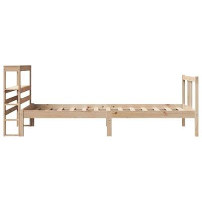 Bedframe met hoofdbord massief grenenhout 90x190 cm