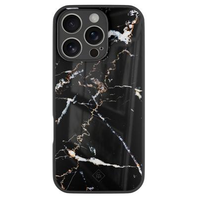 iPhone 16 Pro glazen hardcase - Marmer zwart