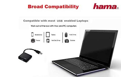Hama 4-poorts USB 3.0 hub, compatibel met Windows 10, zwart