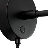 Wandlamp zwart bedlamp &apos;Darci&apos; e14 fitting verstelbaar - thumbnail