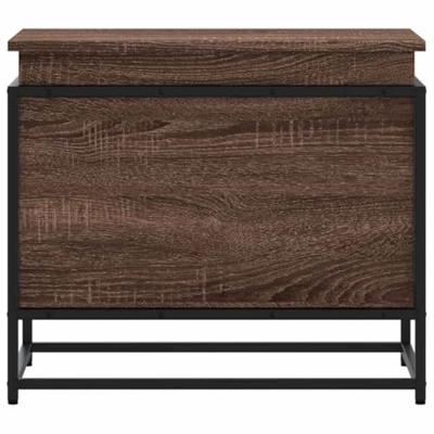 VidaXL Opbergbox met deksel 60x40x51,5 cm bewerkt hout bruin eiken - thumbnail