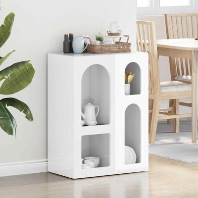 Dressoir Hoogglans wit 59 x 35 x 80.5 cm Bewerkt hout