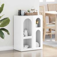 Dressoir Hoogglans wit 59 x 35 x 80.5 cm Bewerkt hout - thumbnail