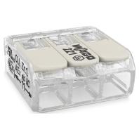 WAGO 221-483 221-483 Verbindingsklem Flexibel: 0.20-4 mm² Massief: 0.20-4 mm² Aantal polen: 3 1 stuk(s) Transparant, Wit