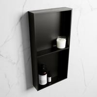 MONDIAZ EASY Nis 59,5x29,5cm in solid surface kleur Urban | Urban. 2 vakken geschikt voor in- of opbouw - thumbnail