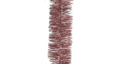 5 stuks! Guirlande lametta glans d7 cm en h270 cm veloursroze Kerst Decoris - Decoris