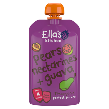 Pears nectarines & guava 4+ knijpzakje bio 120 Gram