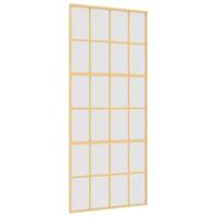 Schuifdeur 90x205 cm mat ESG-glas en aluminium goudkleurig - thumbnail