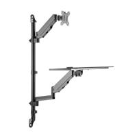 My Wall HL64L Monitor-wandbeugel 1 stuks 43,2 cm (17) - 81,3 cm (32) Zwart In hoogte verstelbaar, Kantelbaar, Zwenkbaar, Toetsenbordhouder - thumbnail