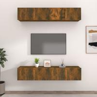 Tv-meubelen 4 st 80x30x30 cm bewerkt hout gerookt eikenkleur - thumbnail