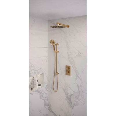 Regendoucheset Inbouw Brauer Gold Edition Thermostatisch 30 cm met 3-Weg Omstelling, Wandarm, Glijstang en 3-Standen Handdouche Geborsteld Goud Brauer Regendoucheset Inbouw Brauer Gold Edition Thermostatisch 30 cm met 3-Weg Omstelling, Wandarm, Glijstang en 3-Standen Handdouche Geborsteld Goud Brauer