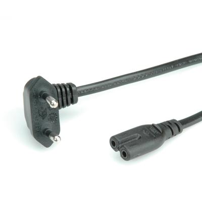 ROLINE stroomkabel Eurostekker (haaks) naar C7, 2 polig., zwart, 1,8 m