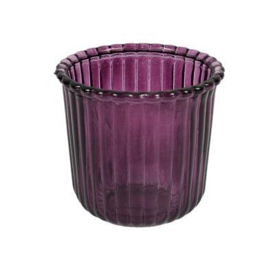 Theelichthouder Day glas paars 11 cm | 24 stuks