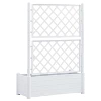 VidaXL Plantenbak met latwerk 100x43x142 cm pp wit - thumbnail
