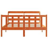 Bedframe met hoofdbord grenenhout wasbruin 140x200 cm - thumbnail