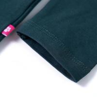 Kindershirt met lange mouwen konijnenprint 104 donkergroen - thumbnail