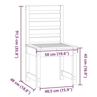 Tuinstoelen 2 st 50x48x91,5 cm massief grenenhout wit