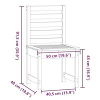 Tuinstoelen 2 st 50x48x91,5 cm massief grenenhout wit - thumbnail