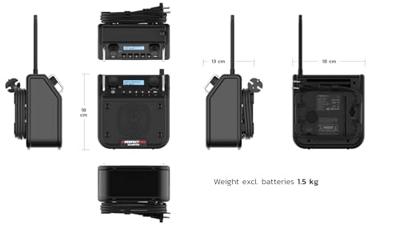 PerfectPro DABPRO Bouwradio DAB+, VHF (FM) AUX, Bluetooth Stofvast, Spatwaterbestendig, Stofdicht Zwart - thumbnail