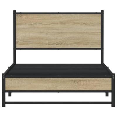 Bedframe zonder matras metaal sonoma eikenkleurig 107x203 cm