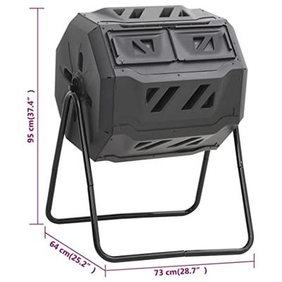 Compostbak 160 L 73x64x95 zwart - thumbnail