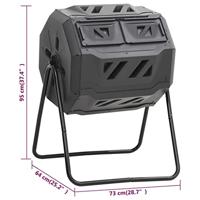 Compostbak 160 L 73x64x95 zwart - thumbnail