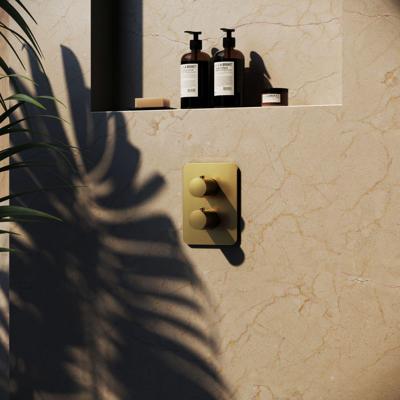 Douchethermostaat Hotbath Gal Inbouw 2-weg Omstel Geborsteld Messing PVD (excl. inbouwdeel)