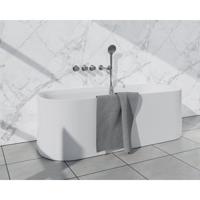 Fortifura Nebbio Badcombinatie-set - thermostaatkraan - wandaansluitbocht met handdouchehouder - gladde doucheslang - ronde handdouche - uitloop - geborsteld RVS SW1183066 2x SW1183076 2x SW1183079 SW542645 SW728 - thumbnail