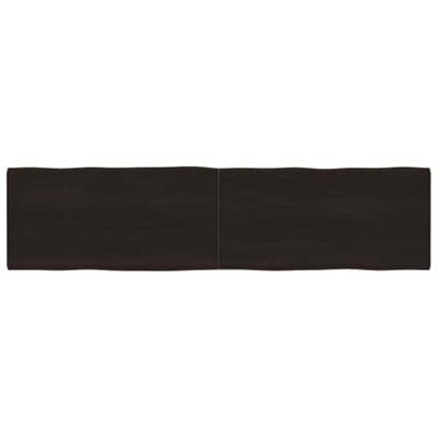 Tafelblad natuurlijke rand 200x50x(2-6)cm eikenhout donkerbruin