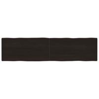 Tafelblad natuurlijke rand 200x50x(2-6)cm eikenhout donkerbruin - thumbnail