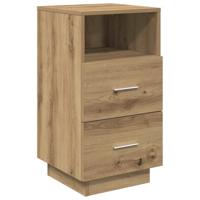 Nachtkastje met 2 lades 36x36x68 cm artisanaal eikenkleurig - thumbnail
