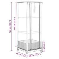 VidaXL Plantenbak verhoogd met kashoes 40x40x123 cm rattanlook - thumbnail