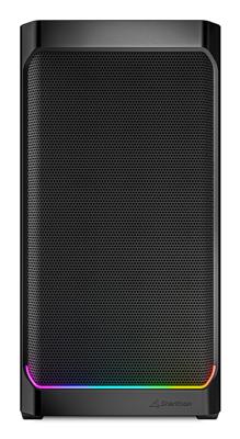 Sharkoon mk4 rgb strip mini tower behuizing (zwart | 2x usb-a | 1x usb-c | rgb)