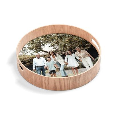 Rond dienblad bedrukken - Houtlook - 30 cm Rond dienblad bedrukken - Houtlook - 30 cm
