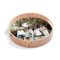 Rond dienblad bedrukken - Houtlook - 30 cm - thumbnail