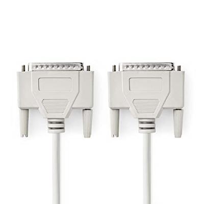 Nedis Seriële Kabel | D-SUB 25-Pins Male | D-SUB 25-Pins Male | Vernikkeld | Rond | PVC | Ivoor | Polybag 5.00 m 5.00 m