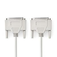 Nedis Seriële Kabel | D-SUB 25-Pins Male | D-SUB 25-Pins Male | Vernikkeld | Rond | PVC | Ivoor | Polybag 5.00 m 5.00 m - thumbnail