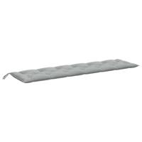 Tuinbankkussens 2 st 200x50x7 cm stof gemleerd lichtgrijs - thumbnail