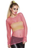 Fishnet shirt pink - thumbnail